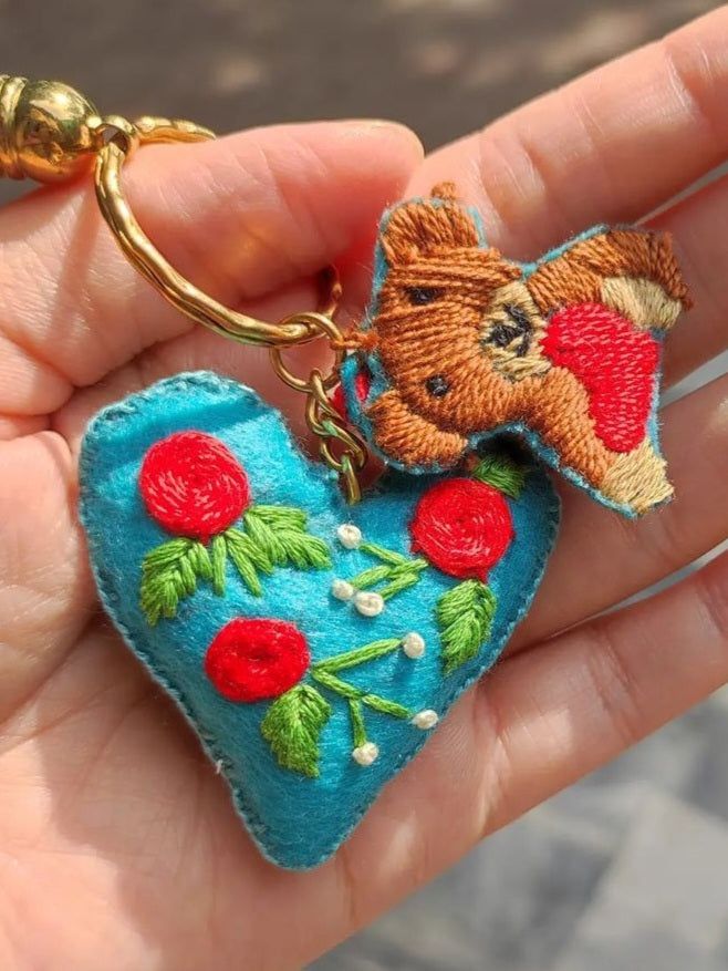 Embroidered keychain sales